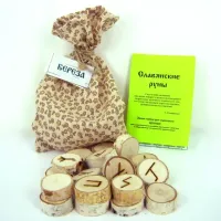 Славянские руны на березовом срезе 04-RUSLB