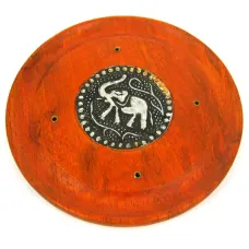 Подставка для благовоний круглая Слон 12 см, дерево, металл R288-2