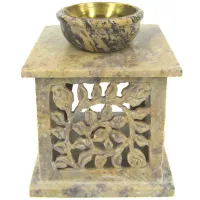 Аромалампа 11,5х10см, камень, чаша с бронзовой вставкой L055-13
