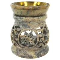 Аромалампа 9,5 см, камень, чаша с бронзовой вставкой L055-14