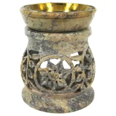 Аромалампа 9,5 см, камень, чаша с бронзовой вставкой L055-14