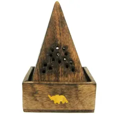 Подставка для благовоний конусных Пирамидка 14 см дерево WPCH01
