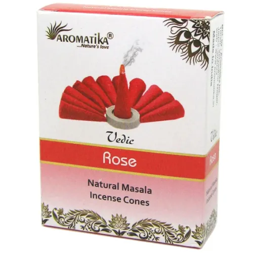 Благовония конусные масала Aromatika Vedic Rose Роза