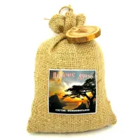 Мешочек в мешковине с можжевеловой плашкой Удачи 10х14см KR038