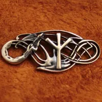 Браслет Рунический № 15 Альгиз, бронза, 30*12мм (БА 015) BV03-15