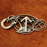 Браслет Рунический № 17 Тейваз, бронза, 30*12мм (БА 017) BV03-17