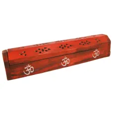 Подставка для благовоний Пенал красный 30 см дерево WCB01-02