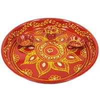 Поднос для пуджи 24,5см, металл L800-16