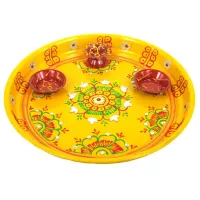 Поднос для пуджи 24,5см, металл L800-23