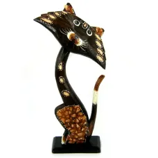 Кошка статуэтка 27х10см, дерево IN0080