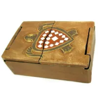 Шкатулка двустворчатая Морская черепаха 18х12х6см дерево IN0280