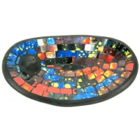 Подставка для благовоний Овал 13х21см керамика, стекло IN0318