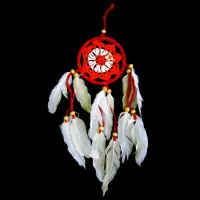 Ловец снов красный 35см, d.9см IN0305-07