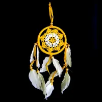 Ловец снов желтый 35см, d.9см IN0305-08