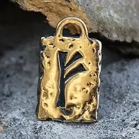 Амулет № 01, Руна Феху, бронза, 17*28мм (Р001) BV09-01