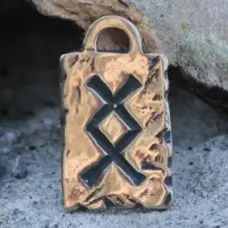 Амулет № 22, Руна Ингуз, бронза, 17*28мм (Р 022) BV09-22