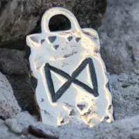 Амулет № 24, Руна Дагаз, бронза, 17х28мм (Р 024) BV09-24