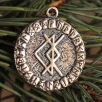 Рунический Став №09 На любовь (мужчине), бронза, Д-24мм, 24*27мм (ФС 009) BV13-09