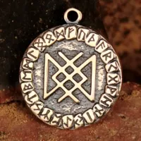 Рунический Став №10 Здоровье и долголетие, бронза, Д-24мм, 24*27мм (ФС 010) BV13-10