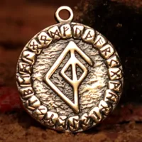 Рунический Став №16 На любовь (женщине), бронза, Д-24мм, 24*27мм (ФС 016) BV13-16