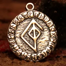 Рунический Став №16 На любовь (женщине), бронза, Д-24мм, 24*27мм (ФС 016) BV13-16