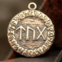 Руническая Формула №18 Поиск отношений, бронза, Д-24мм, 24*27мм (ФС 018) BV13-18