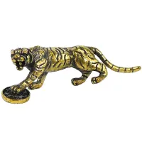 Статуэтка Тигр с монетой 65х20мм, бронза KB05-74
