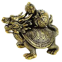 Статуэтка Черепаха-Дракон 40*32мм, бронза KB05-94