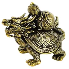 Статуэтка Черепаха-Дракон 40*32мм, бронза KB05-94