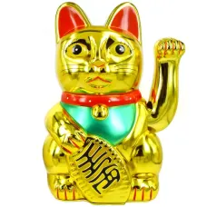 Кот Манеки Неко на батарейке 25х15см, пластик KL21