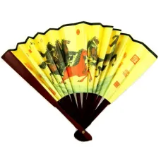 Веер 23х42см дерево, ткань N008-20