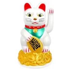 Манеки Неко фигурка на батарейках 11см пластик N033-1