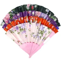 Веер 40х22см шелк, пластик, цвет в ассорт. Z349-4