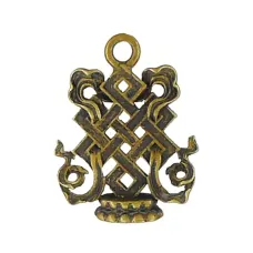 Амулет Шриватса (Бесконечный узел) 20х15мм, бронза KB01-307