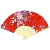 Веер 21х36см дерево, ткань Z349-6