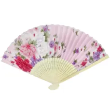 Веер 21х36см дерево, ткань Z349-7