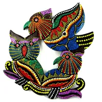 Панно Совы цветные, дерево 23х18 см IN0004