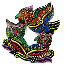 Панно Совы цветные, дерево 23х18 см IN0004