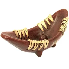 Подставка для благовоний Лодка 15х8 см, керамика, ротанг