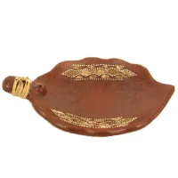 Подставка для благовоний Лист d.18см, керамика, ротанг IN0220