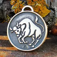 Зодиак № 02, Телец, бронза, Д-26мм, 26*29мм (ЗЗ 002) BV04-02