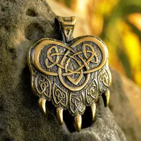 Печать Велеса (медвежья лапа), бронза, 30*42мм (СП 010) BV07-10