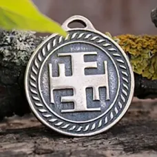 Оберег № 15 Ратиборец, бронза, Д-27мм, 27*30мм (СО 015) BV01-15