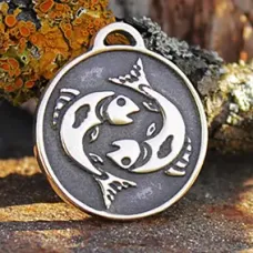 Зодиак № 12, Рыбы, бронза, Д-26мм, 26*29мм (ЗЗ 012) BV04-12