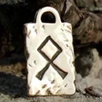 Амулет № 23, Руна Отал, бронза, 17*28мм (Р 023) BV09-23