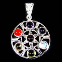 Подвеска 7 чакр круг 3см R410-16