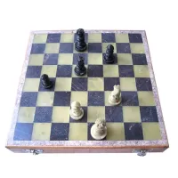 Шахматы дерево, камень 25х25х5см CH