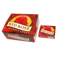 Благовония конусные HEM Red Rose КРАСНАЯ РОЗА блок 12 штук