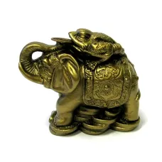 Жаба на слоне под бронзу, фигурка 7,5см M097