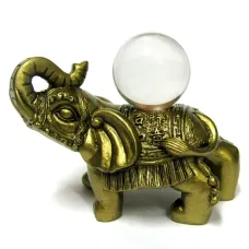 Слон с шаром под бронзу, фигурка 8х9см пластик M095
